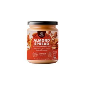 S476358c2ce534a5788a8aa4172598968P.jpg High Protein Low Sodium Natural Almond Spread Himalayan Rock Salt Sweet Buttery 220g